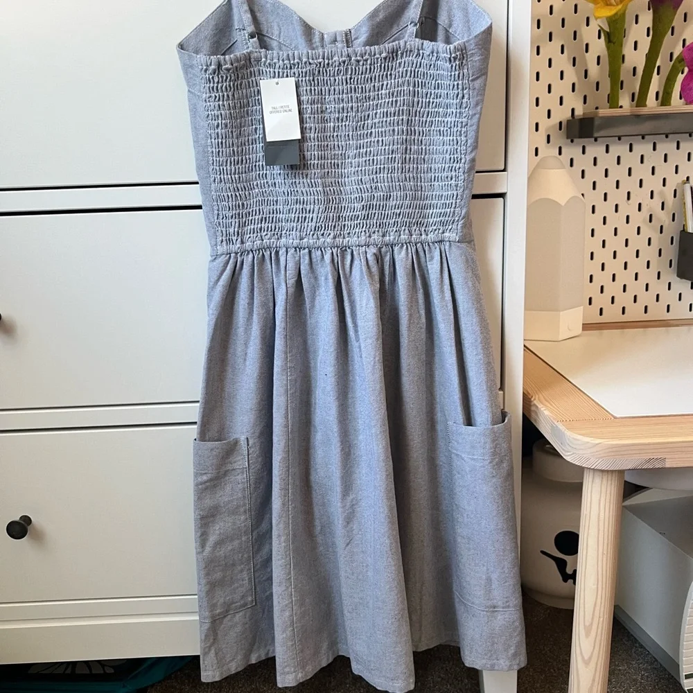 Abercrombie Gray Chambray Button-Down Dress - Picture 5 of 10